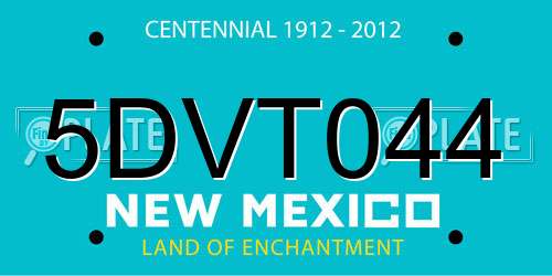 5DVT044 New Mexico License Plate