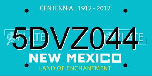 5DVZ044 New Mexico License Plate