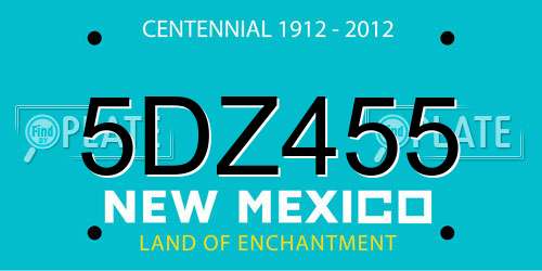 5DZ455 New Mexico License Plate