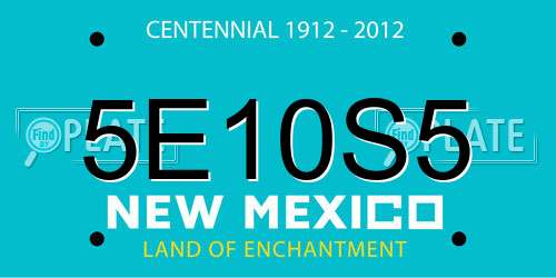 5E10S5 New Mexico License Plate