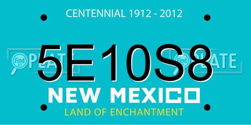 5E10S8 New Mexico License Plate