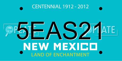5EAS21 New Mexico License Plate