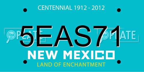 5EAS71 New Mexico License Plate