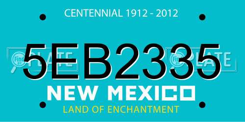 5EB2335 New Mexico License Plate