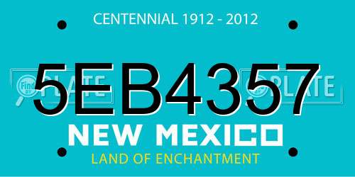 5EB4357 New Mexico License Plate