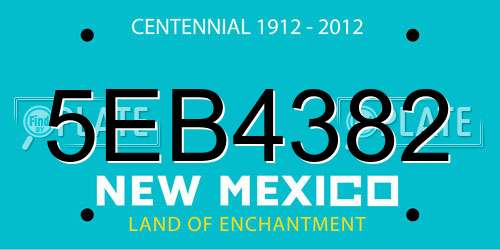 5EB4382 New Mexico License Plate