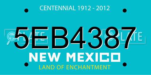 5EB4387 New Mexico License Plate