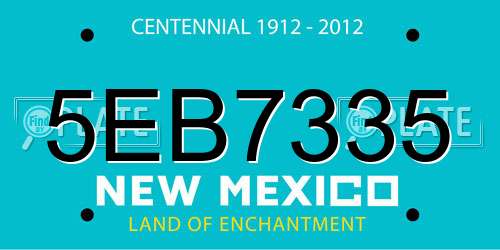 5EB7335 New Mexico License Plate