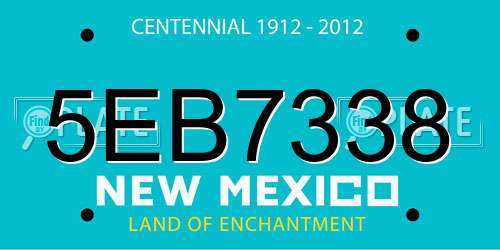 5EB7338 New Mexico License Plate