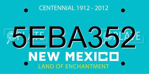 5EBA352 New Mexico License Plate