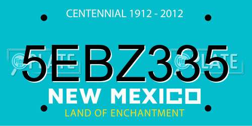 5EBZ335 New Mexico License Plate