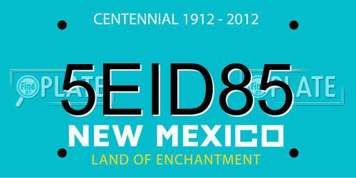 5EID85 New Mexico License Plate