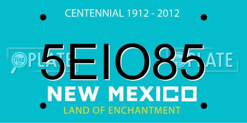 5EIO85 New Mexico License Plate