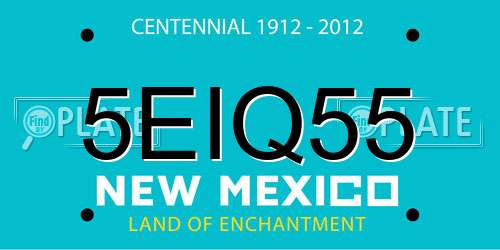 5EIQ55 New Mexico License Plate