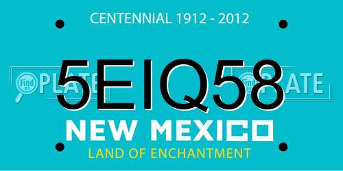 5EIQ58 New Mexico License Plate