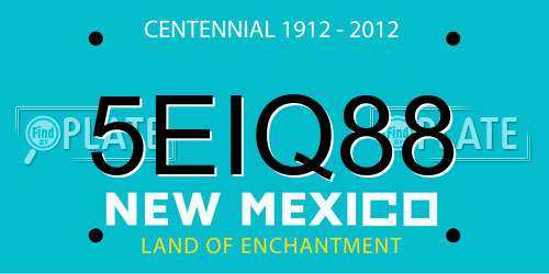 5EIQ88 New Mexico License Plate