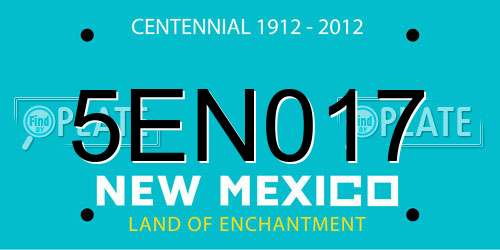 5EN017 New Mexico License Plate