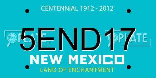 5END17 New Mexico License Plate