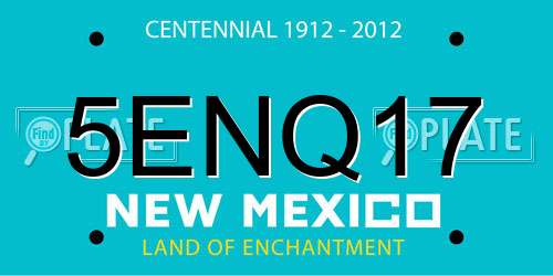 5ENQ17 New Mexico License Plate