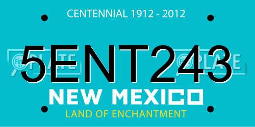 5ENT243 New Mexico License Plate