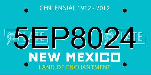 5EP8024 New Mexico License Plate