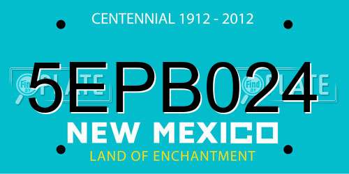 5EPB024 New Mexico License Plate
