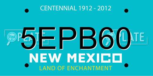 5EPB60 New Mexico License Plate