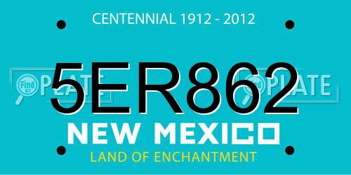 5ER862 New Mexico License Plate