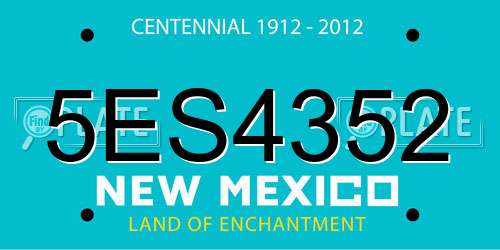5ES4352 New Mexico License Plate