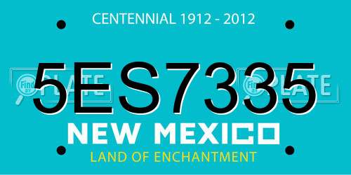 5ES7335 New Mexico License Plate