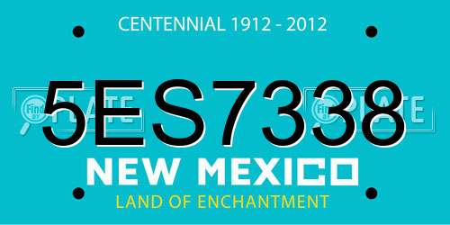 5ES7338 New Mexico License Plate