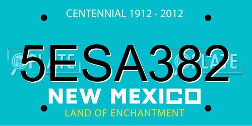 5ESA382 New Mexico License Plate
