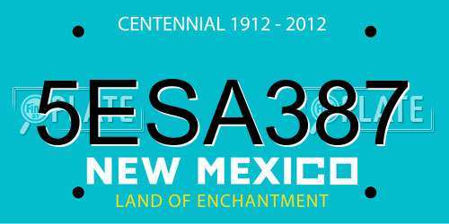 5ESA387 New Mexico License Plate