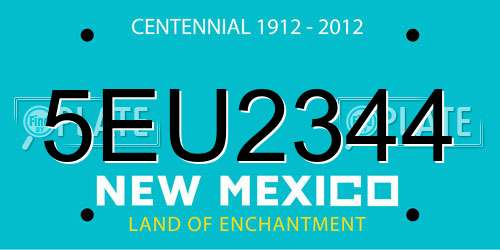 5EU2344 New Mexico License Plate