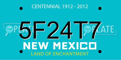 5F24T7 New Mexico License Plate