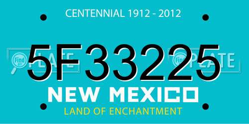 5F33225 New Mexico License Plate