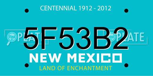 5F53B2 New Mexico License Plate