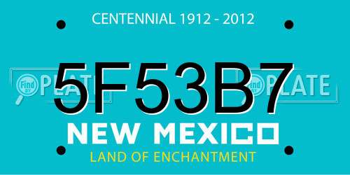 5F53B7 New Mexico License Plate