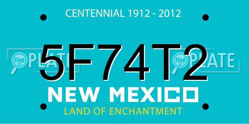 5F74T2 New Mexico License Plate