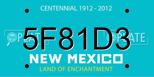 5F81D3 New Mexico License Plate