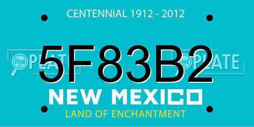 5F83B2 New Mexico License Plate