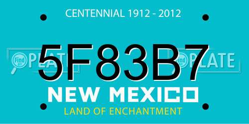 5F83B7 New Mexico License Plate