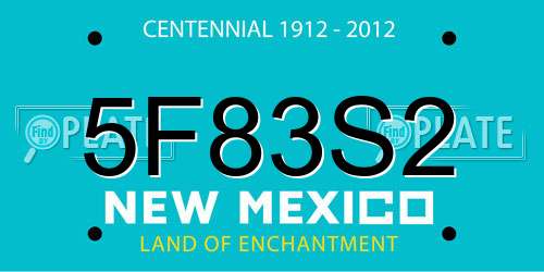 5F83S2 New Mexico License Plate