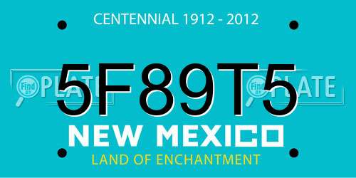 5F89T5 New Mexico License Plate