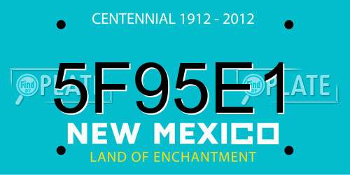5F95E1 New Mexico License Plate