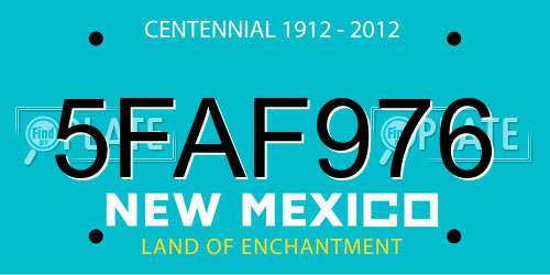 5FAF976 New Mexico License Plate