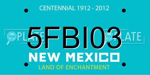 5FBI03 New Mexico License Plate