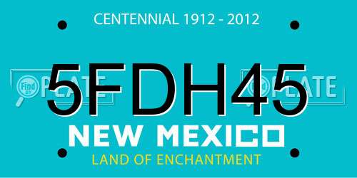 5FDH45 New Mexico License Plate