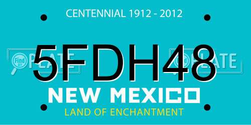 5FDH48 New Mexico License Plate