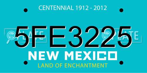 5FE3225 New Mexico License Plate